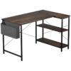 L Shaped 100cm Browm Computer Desk Home Office Laptop Modern - Levede