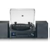 LENCO MC-460BK Bluetooth Hi Fi System with Belt Drive Turntable - Black, Black