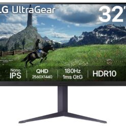 LG UltraGear 32GS85Q-B.AEK Quad HD 32" Nano IPS Gaming Monitor - Dark Grey, Silver/Grey,Purple