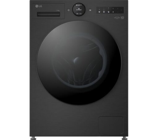 LG VX75 Series AI Direct Drive F4X7511TBB WiFi-enabled 11 kg 1400 Spin Washing Machine - Matte Black, Black