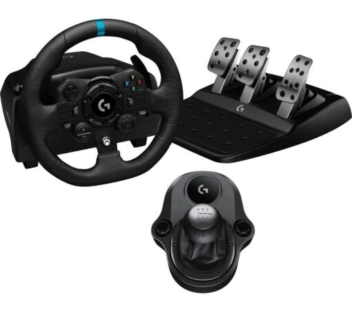 LOGITECH G923 Racing Wheel, Pedals & Driving Force Shifter - Xbox & PC, Black