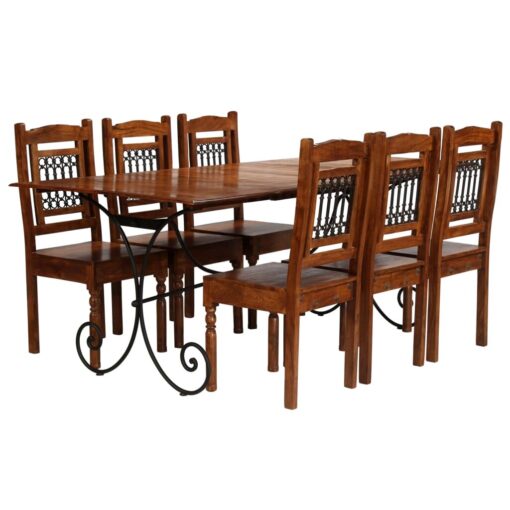 Lamborn Dining Table Set Solid Acacia Wood