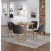 Ledbury Small Dining Table & Dining Chairs Set 4, Round Wooden Drop Leaf Table & Chairs in Dark Grey, Folding Table and Chairs, Kitchen Table Dining