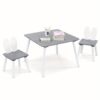 Lifezeal 3 Pieces Kids Table & Chairs Set Children Wooden Furniture Set W/solid Wood Legs