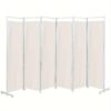 Lifezeal 6-panel Room Divider Folding Privacy Screen W/steel Frame Decoration White