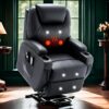 Lift Recliner Chair For Elderly With Side Pockets & Massage Remote Control, Recliner With Heat&vibration Massage