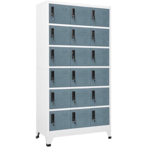 Locker Cabinet Light Grey and Dark Grey 90x40x180 cm Steel vidaXL