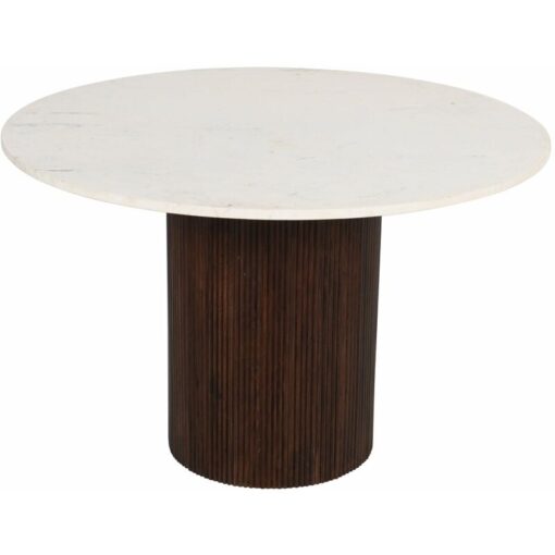 Luxor Mango Wood Dining Table Round With Marble Top