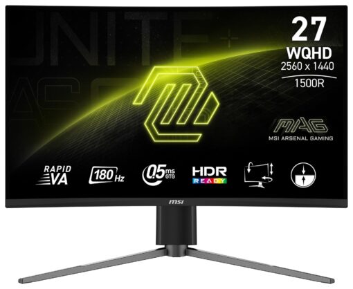 MSI MAG 27CQ6F 27 Inch 180Hz WQHD Gaming Monitor