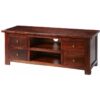 Maharani Dark Wood Tv Cabinet with Drawers - Dark Wood