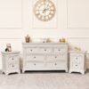 Melodymaison - Large Taupe-Grey 7 Drawer Chest of Drawers & Pair of Bedside Tables - Daventry Taupe-Grey Range