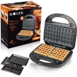 Memkey - in 1 Sandwich Maker, Waffle Maker, Contact Grill, Dishwasher Safe and Non-Stick Plates [Energy Class a+++]