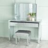 Mirrored Dressing Cum Console Table for Living Room, Hallway - silver