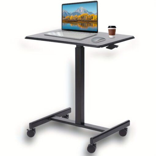 Mobile Laptop Standing Desk Adjustable Height Desk Stand Up Desk Small Rolling Sit Stand Desk With Wheels For Home Office