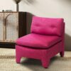 Modern Accent Slipper Chair, Detachable Upholstered Single Chair Sofa With Wood Legs For Living Room