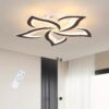 Modern Led Ceiling Lights, Black Dimmable Flower Shape Ceiling Light , Flush Mount Ceiling Lamp Lighting Fixture With Remote Control For Living Room