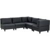 Modern Modular 5 Seater Left Corner Sofa Upholstered Fabric Black Legs Cushioned Backrest Black Unstad