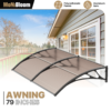 Monibloom Patio Door Awning, 118"x39" Window Awning Door Canopy, Outdoor Polycarbonate Cover Outdoor Front Door Patio Canopy Rain Snow