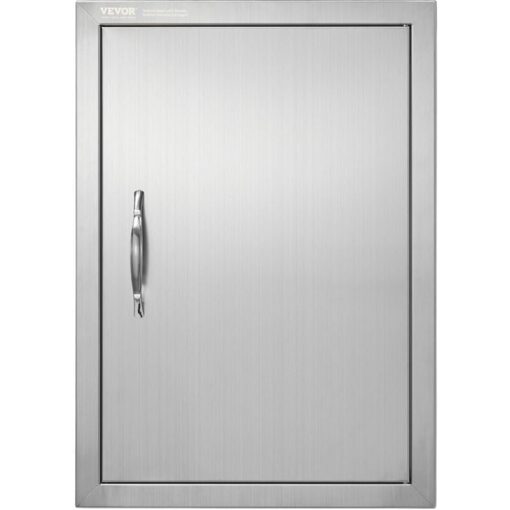 Mophorn BBQ Access Door, 457x610 mm Single Outdoor Kitchen Door, Stainless Steel Flush Mount Door, Wall Vertical Door with Handle, for BBQ Island,