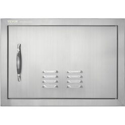 Mophorn - bbq Access Door, 508x356 mm Single Outdoor Kitchen Door, Stainless Steel Flush Mount Door, Wall Vertical Door with Handle and vents, for