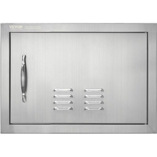 Mophorn - bbq Access Door, 508x356 mm Single Outdoor Kitchen Door, Stainless Steel Flush Mount Door, Wall Vertical Door with Handle and vents, for