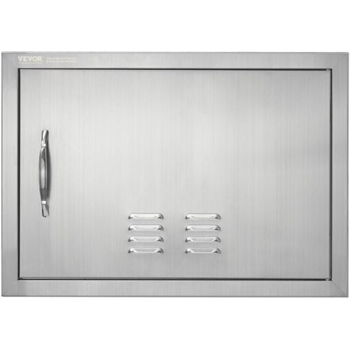 Mophorn - bbq Access Door, 610x432 mm Single Outdoor Kitchen Door, Stainless Steel Flush Mount Door, Wall Vertical Door with Handle and vents, for