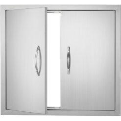 Mophorn - bbq Access Door, 660x609 mm Double Outdoor Kitchen Door, Stainless Steel Flush Mount Door, Wall Vertical Door with Handles, for bbq Island,