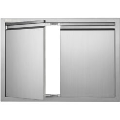 Mophorn - bbq Access Door, 762x532 mm Double Outdoor Kitchen Door, Stainless Steel Flush Mount Door, Wall Vertical Door with Recessed Handles , for