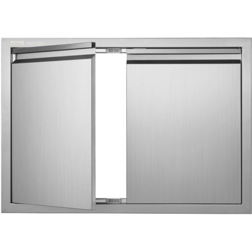 Mophorn - bbq Access Door, 762x532 mm Double Outdoor Kitchen Door, Stainless Steel Flush Mount Door, Wall Vertical Door with Recessed Handles , for