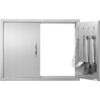 Mophorn - bbq Access Door, 787x609 mm Double Outdoor Kitchen Door, Stainless Steel Flush Mount Door, Double Wall Vertical Door with Handles and