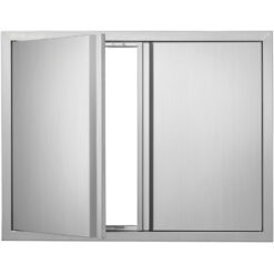 Mophorn - bbq Access Door, 787x609 mm Double Outdoor Kitchen Door, Stainless Steel Flush Mount Door, Wall Vertical Door with Recessed Handles , for