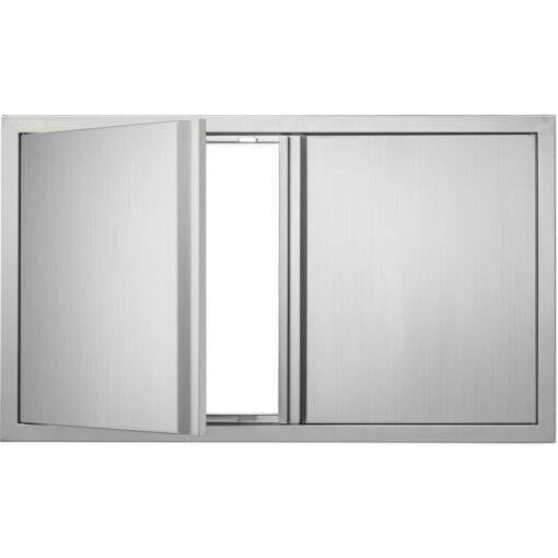 Mophorn - bbq Access Door, 914x534 mm Double Outdoor Kitchen Door, Stainless Steel Flush Mount Door, Wall Vertical Door with Recessed Handles , for