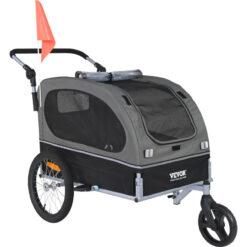 Mophorn - vevor Dog Bike Trailer, Supports up to 88 lbs, 2-in-1 Pet Stroller Cart Bicycle Carrier, Easy Folding Cart Frame with Quick Release Wheels,