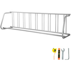 Mophorn - vevor Floor Bike Rack, 9 Holders All-Steel Grid Bike Rack, 111' Length Single-Side Storage Stand, Sturdy Base and Used for Outside