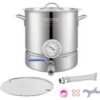 Mophorn - vevor Stainless Steel Kettle, 5 gallon Brewing Pot, Tri Ply Bottom for Beer, Brew Kettle Pot, Home Brewing Supplies Includes Lid, Handle,