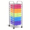 Multigot Rainbow 10 Drawer Rolling Storage Cart Scrapbook Home Office School Organizer