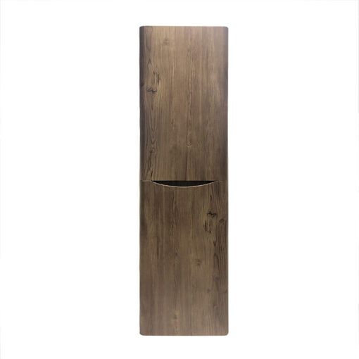 NRG - 1400mm Grey Oak Effect Tall Cupboard Storage Cabinet Bathroom Furniture - Left Hand