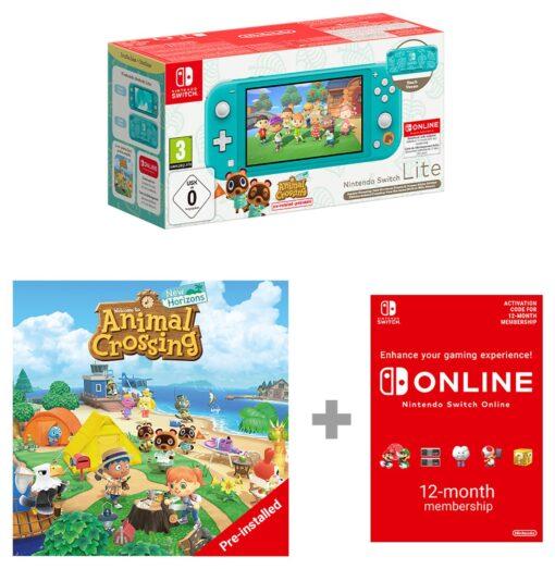 Nintendo Switch Lite Animal Crossing Bundle - Turquoise