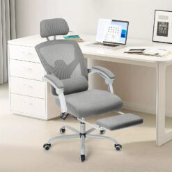 Office Computer Desk Chair, Ergonomic High-back Mesh Rolling Work With Wheels, Comfortable Lumbar Support, Comfy Arms For Home, Bedroom, Study,