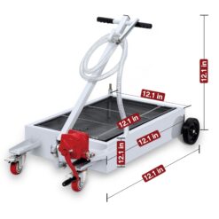 Oil , 17 Gallon Low Profile Oil , Oil Change Pan With 8ft Hose & Folding Handle, Rolling Oil Drain Cart For Cars, Trucks, Buses, Rvs