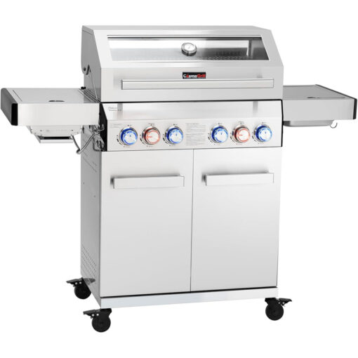 Oppen Ebern Designs 4 - Burner Freestanding Gas Grill with Side Burner and Cabinet