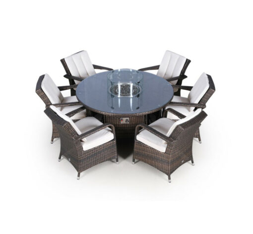 Ouellette Round 9 - Piece 6 - Person 135Cm L Outdoor Dining Set