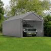 Outdoor Carport 10x20ft Heavy Duty Storage Shed, Portable Garage Party Tent, Portable Garage With Removable & Doors Tarp For Car, Truck, Party