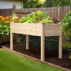 Outdoor Raised Garden Bed With Legs For Vegetable Flower Herb, Raised Garden Bed, Planter Box With Liner, Drainage Holes, 220 Lbs Capacity