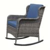 Outdoor Wicker Rocking Chair, All-weather Wicker Chair, Comfortable And Durable Rattan Rocker For Patios, Decks, And Gardens