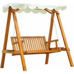 Outsunny - 2 Seater Wooden Garden Swing Chair Seat Hammock Bench Furniture Lounger