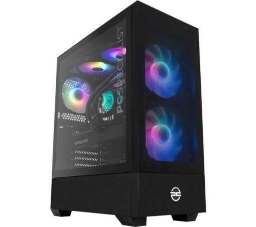 PCSPECIALIST Flux 400 Gaming PC - AMD Ryzen™ 7, RTX 4070, 1 TB SSD, No OS, Black