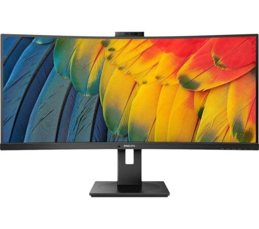 PHILIPS 34B1U5600CH Quad HD 34" Curved VA WLED Monitor - Black, Black