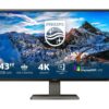 PHILIPS P-line 439P1 4K Ultra HD 43" VA WLED Monitor - Black, Black