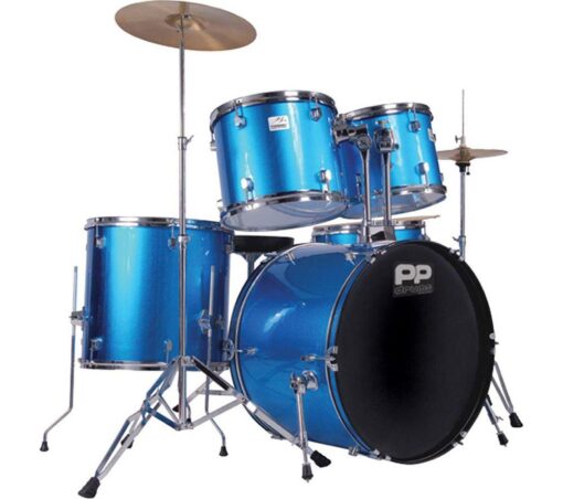 PP DRUMS PP250BL 5 Piece Drum Kit - Blue, Blue